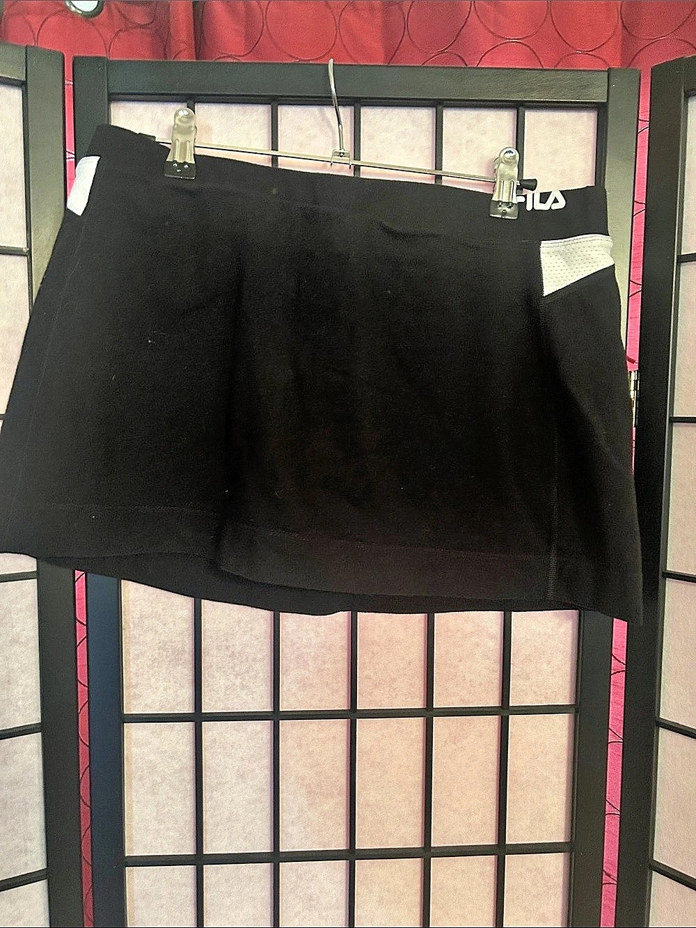 FILA Women's Black & White Athletic Mini Skirt/short